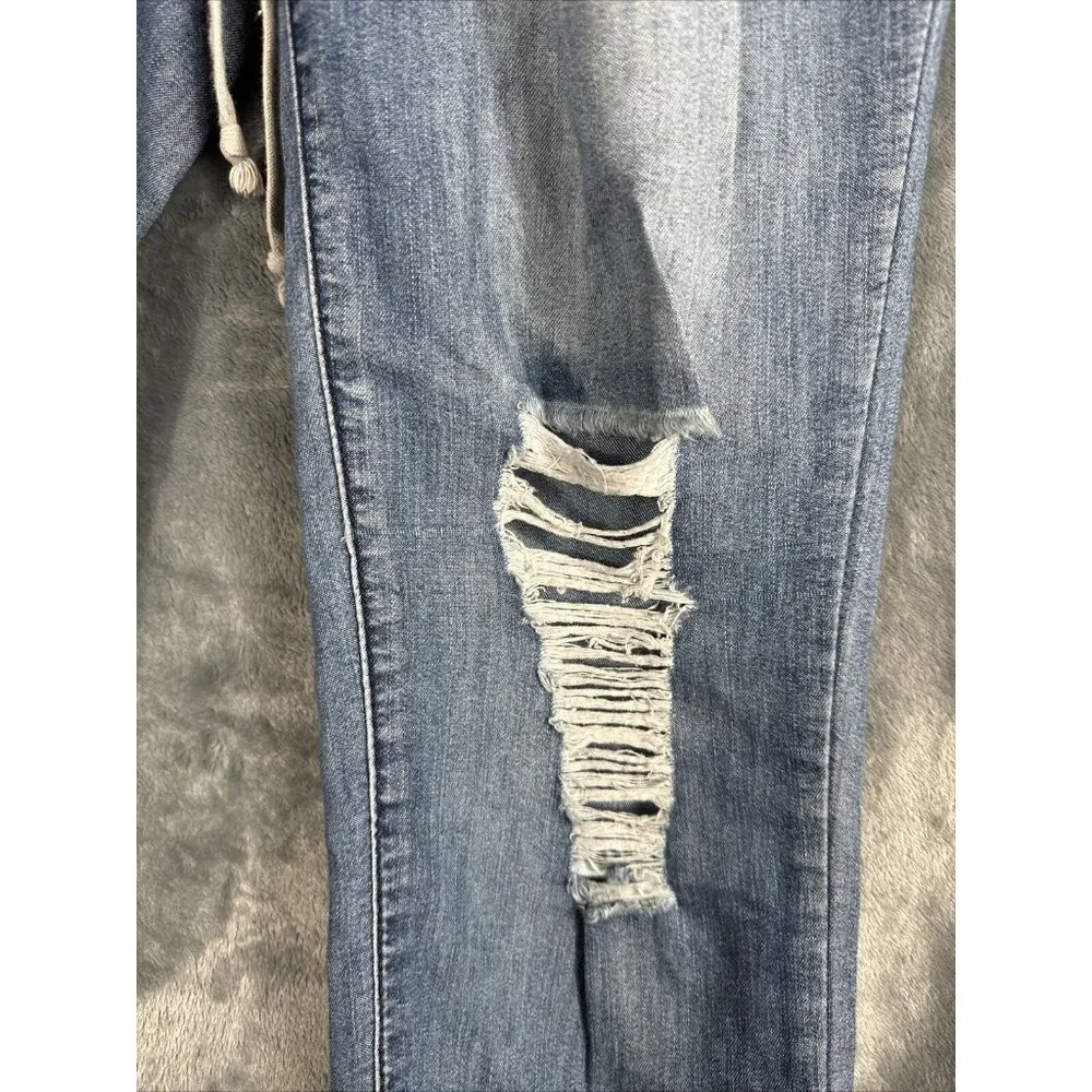 Rue 21 Pants Girls Small Distressed Soft Blue Joggers - Picture 4 of 11